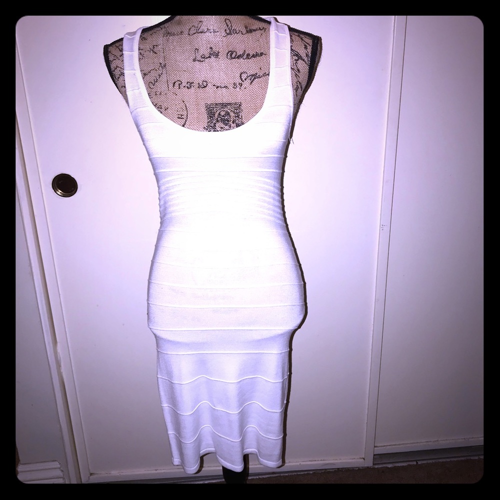 White mini tight dress